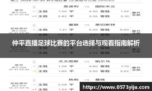 仲平直播足球比赛的平台选择与观看指南解析